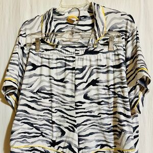 Secret Treasures zebra print pj short set